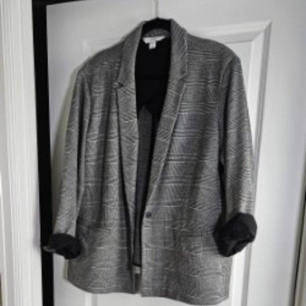 Old Navy Ponte Knit Blazer - Sz XXL in Black plaid